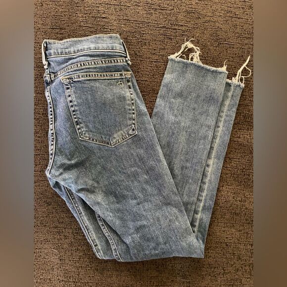 Rag & Bone Dre Camo Low Waist Skinny Jeans Raw Hem Size 25 - Picture 2 of 7